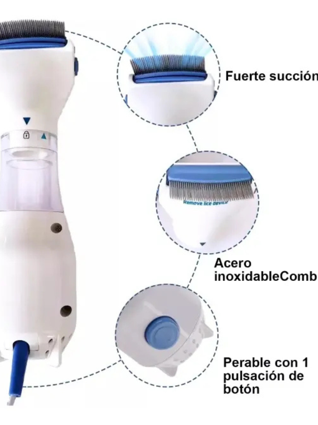Peine Eléctrico Aspiradora Para Eliminar