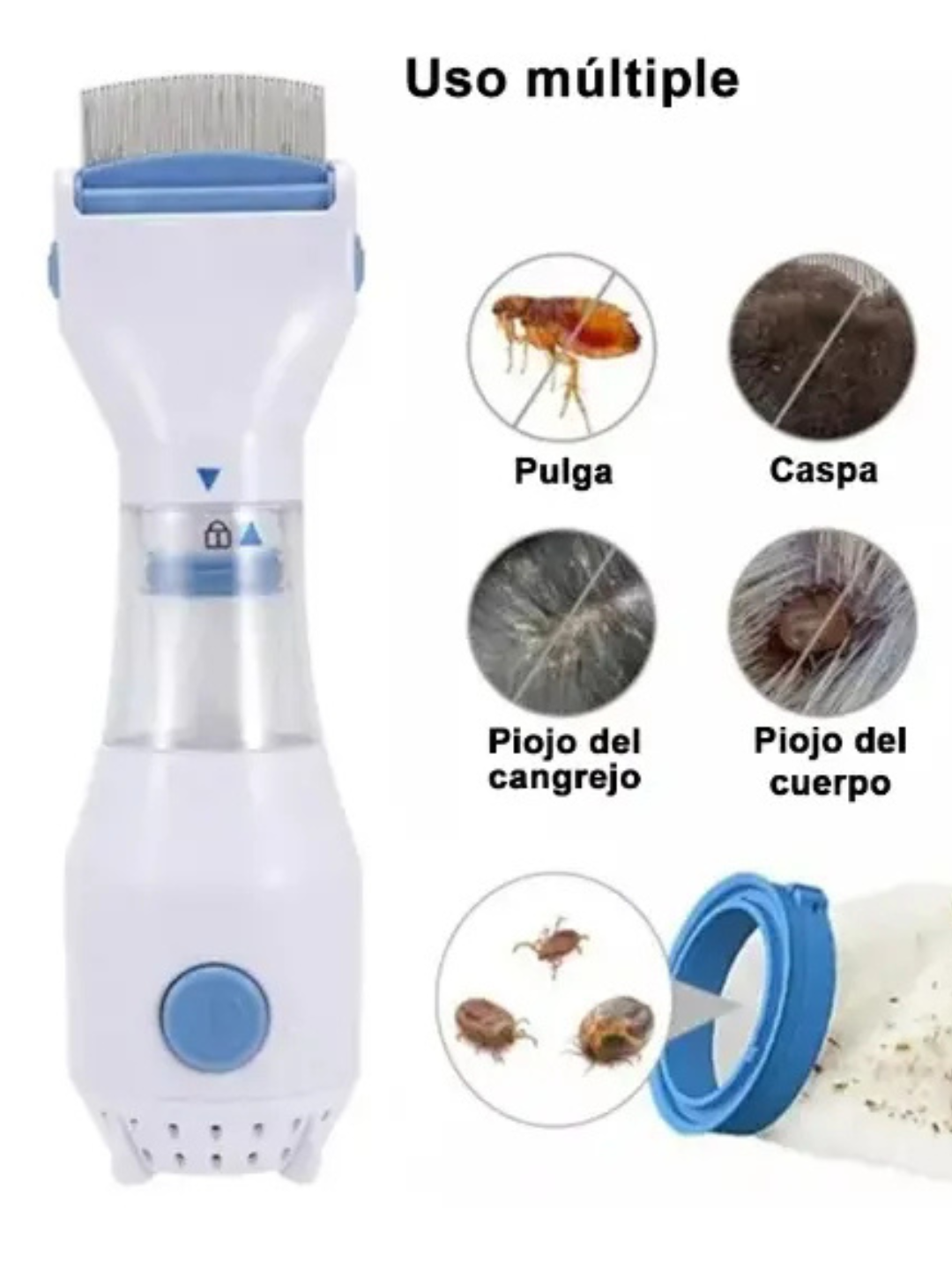 Peine Eléctrico Aspiradora Para Eliminar
